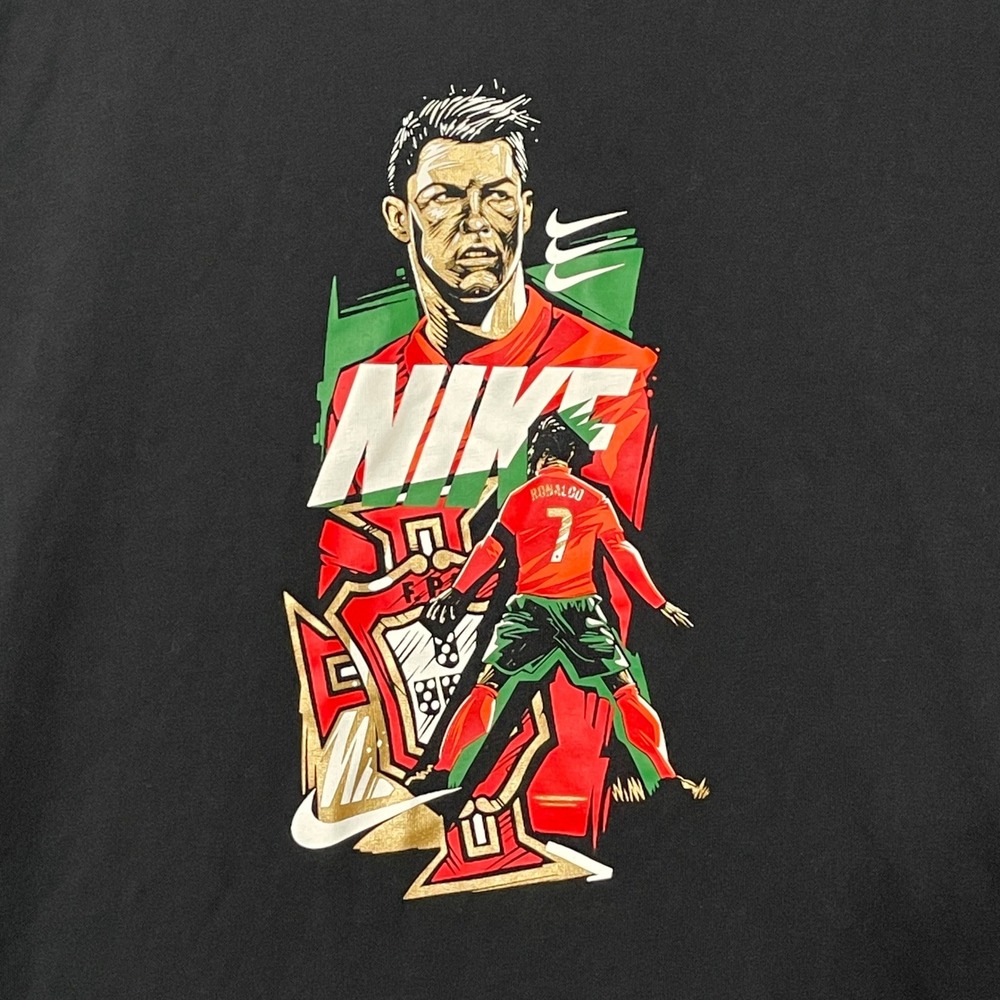 Nike Mens Cristiano Ronaldo Portugal CR7 Graphic T-Shirt Black DX4188-010 Small